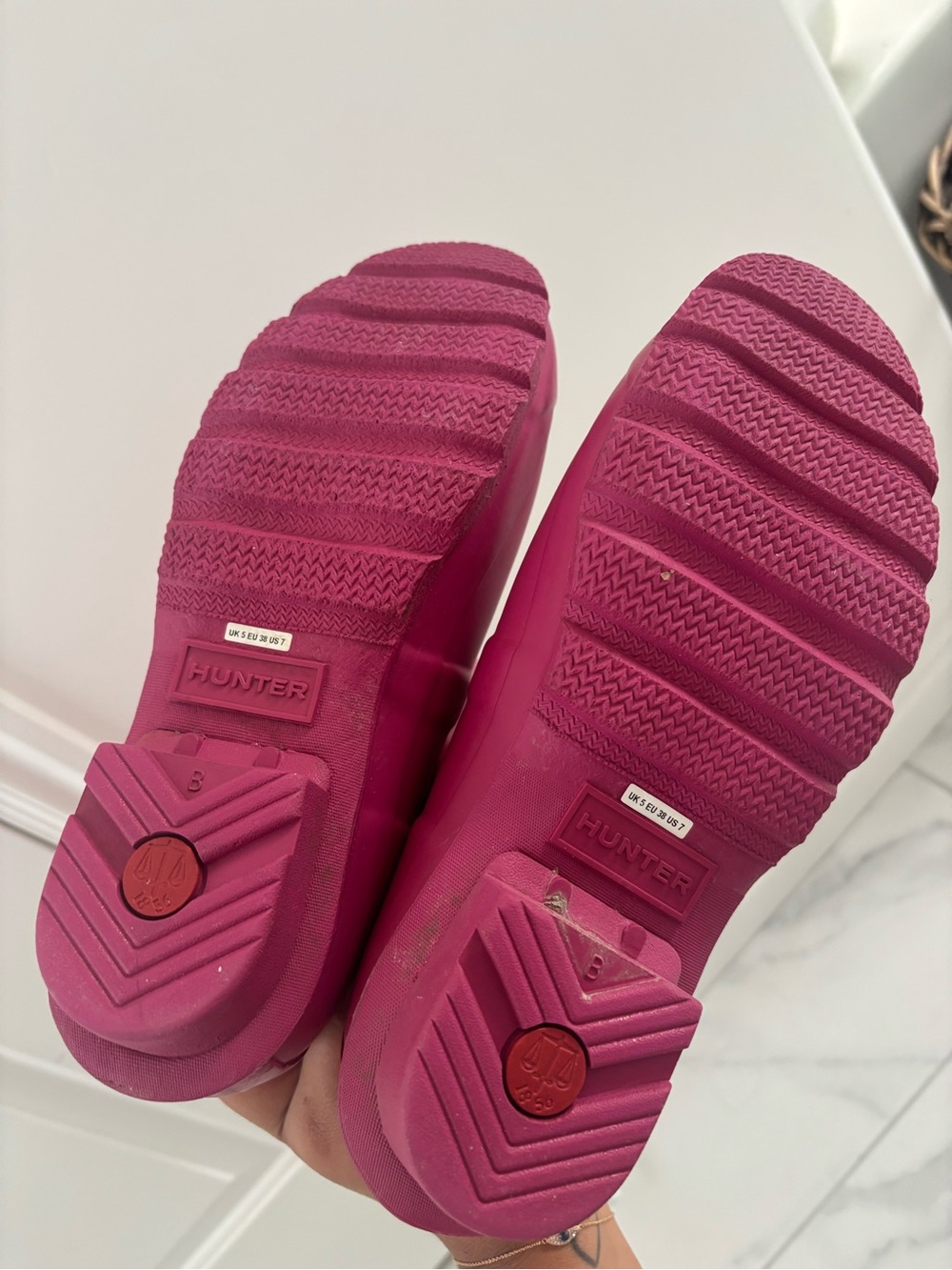 Hunter Tall Waterproof Rain Boots in Fuchsia Pink - Picture 3 of 3